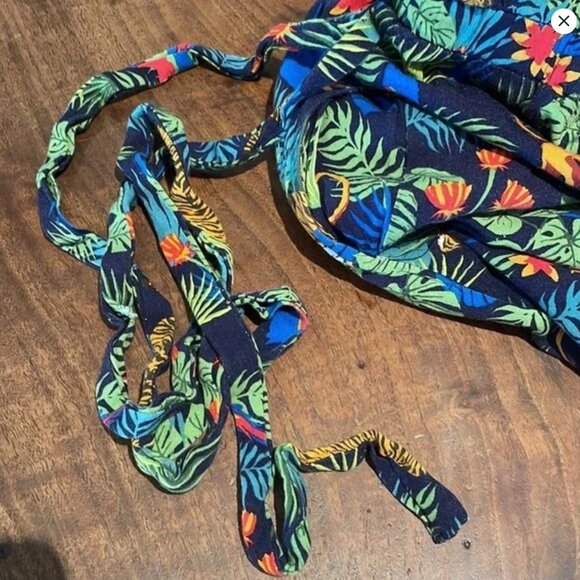 Sugarhill Brighton Jungle Floral Tiger Monkey Wrap Front Cropped Jumpsuit US 6 - Picture 5 of 10